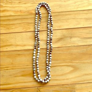 Beautiful Greek Beaded Grey Necklace
